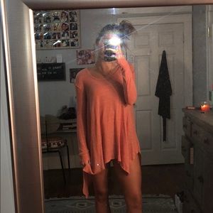 Pink/coral long sleeve tunic
